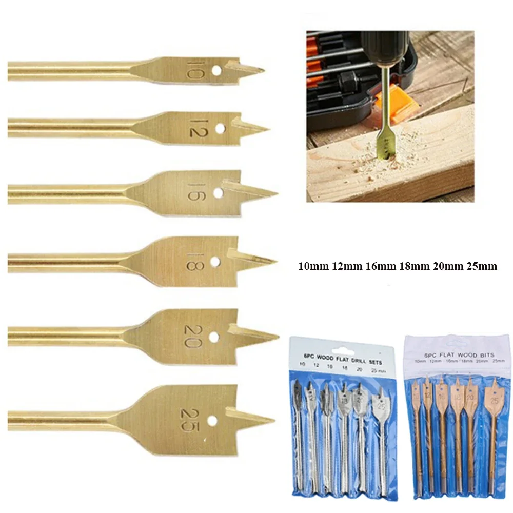 

Hole Saw Drill Bits Set Hole Opener Wood Drilling Woodworking Spade Dill Bits Wood Flat Hole Drill Bit 10/12/16/18/20/25 mm