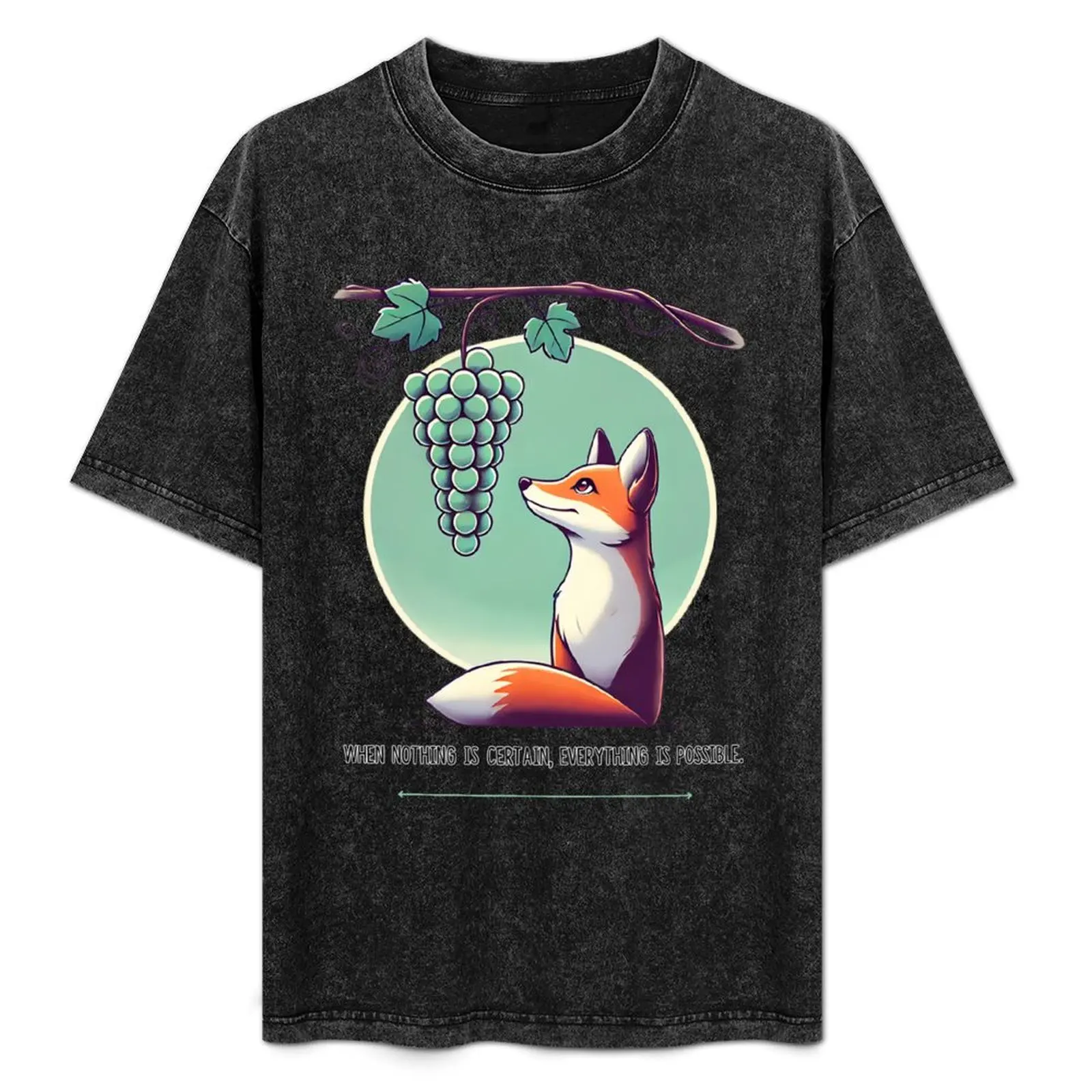 

The Fox and the Grapes. T-Shirt Casual Breathable Short Sleeve Top