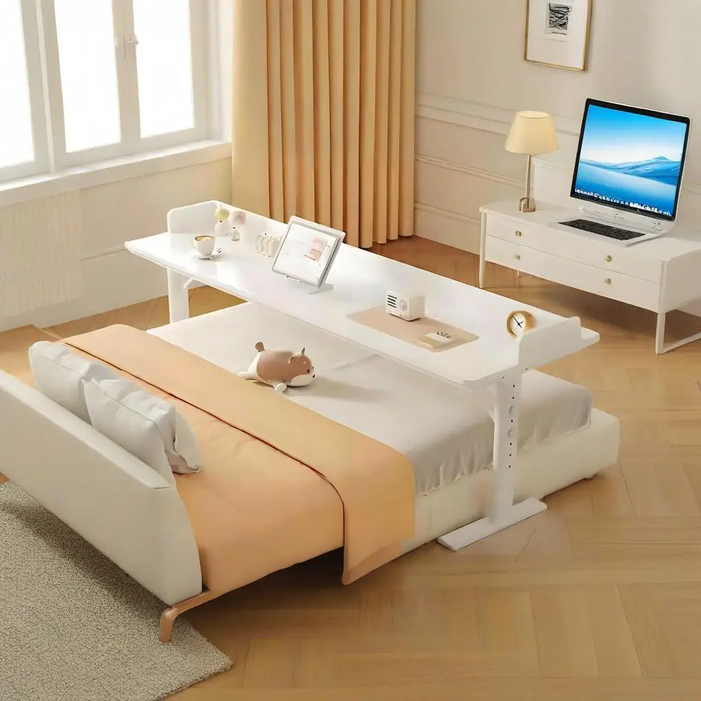 Cross-bed table computer table movable and liftable simple computer table home wall-mounted bedside workbench lazy desk