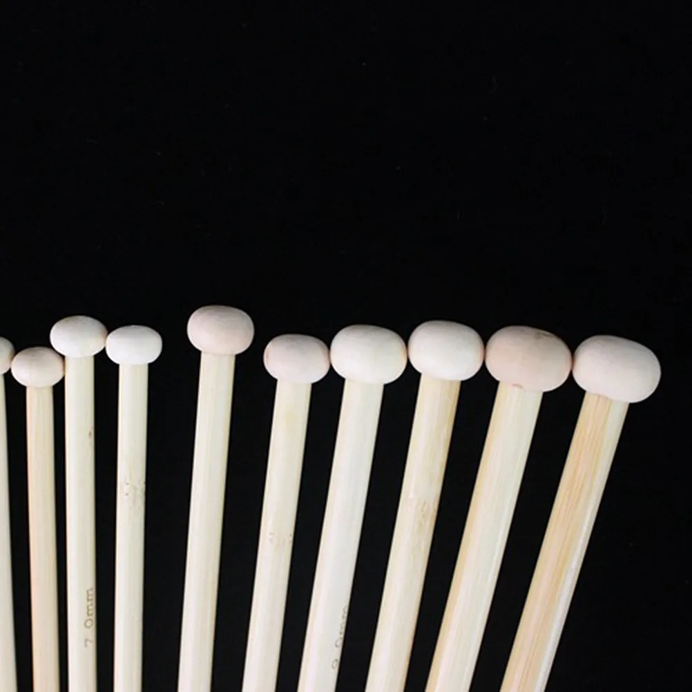 36Pcs Bamboo Knitting Needles Set Single Pointed Lightweight Eco-Friendly DIY Knitting Tools for Sweater Hat Scarf Gloves Socks
