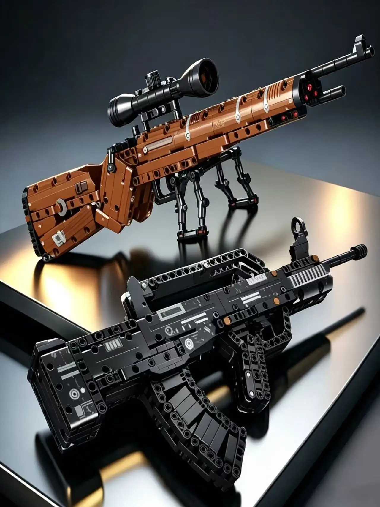 Bausteine Gewehr 98k Scharfschützengewehr Typ 95 Sturmgewehr Militär-Bausteine Jungen DIY Montage-Spielzeug Weihnachts- und Geburtstagsgeschenke – Detail 4
