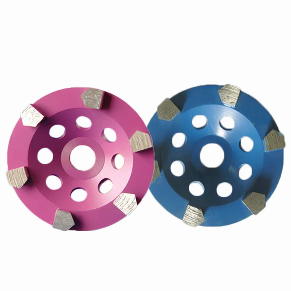 9-Piece Diamond Grinding Disc with Bullet Shape Segments and Pentagon Abrasive Bars for Concrete Floors - 22.23mm Bore