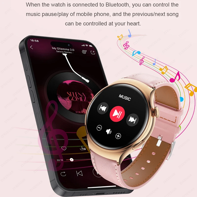 Huawei-reloj inteligente para mujer, accesorio de pulsera resistente al agua IP68 con pantalla HD de 360x360, control del ritmo cardíaco, llamadas,