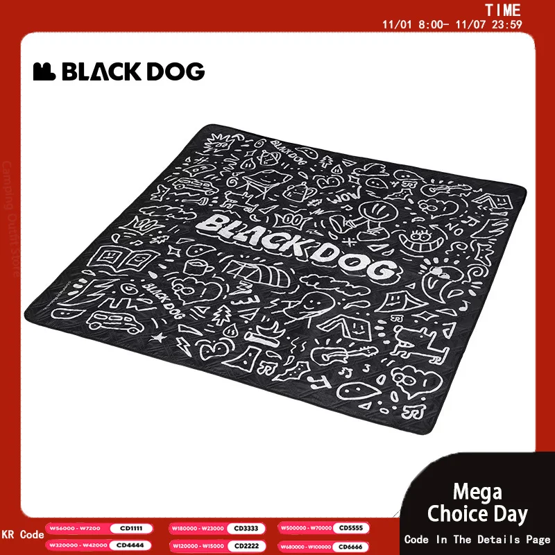 

Blackdog Outdoor Picnic Mat Thickened Moisture-proof Mat Portable Graffiti Tide Cool Fashion Ultra-Light Waterproof Camping Mat