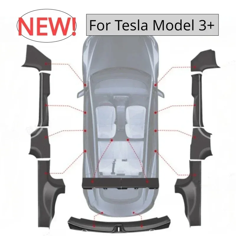 

Пороговая полоса для Tesla Model 3, Highland, защита порога из углеродного волокна, защитный патч, аксессуары для модификации от ударов