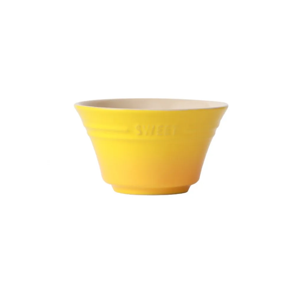 

4.5 Inches Gradient Color Ceramic Rice Bowl 300 ML Nordic Style Dining Bowl Heat-resistant High Feet Ramen Bowl Microwave-safe