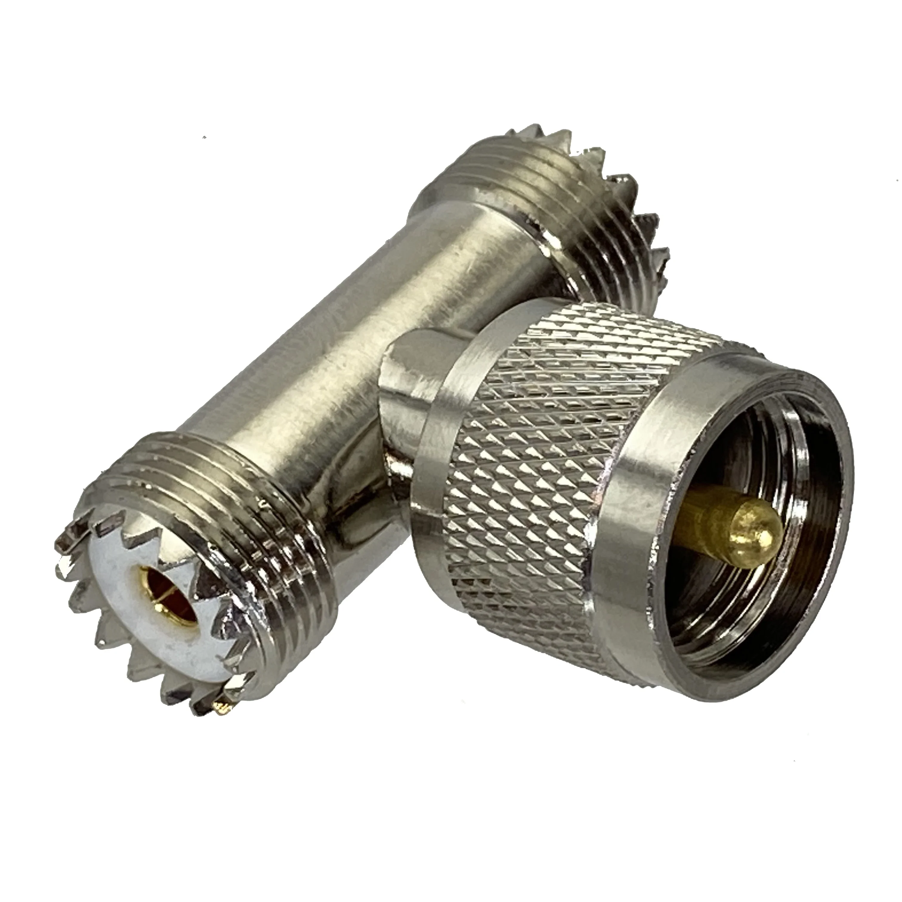 1pcs UHF Male PL259 Plug To Two UHF Female SO239 Jack Triple T in Series RF Coaxial Adapter Connector Wire Terminals