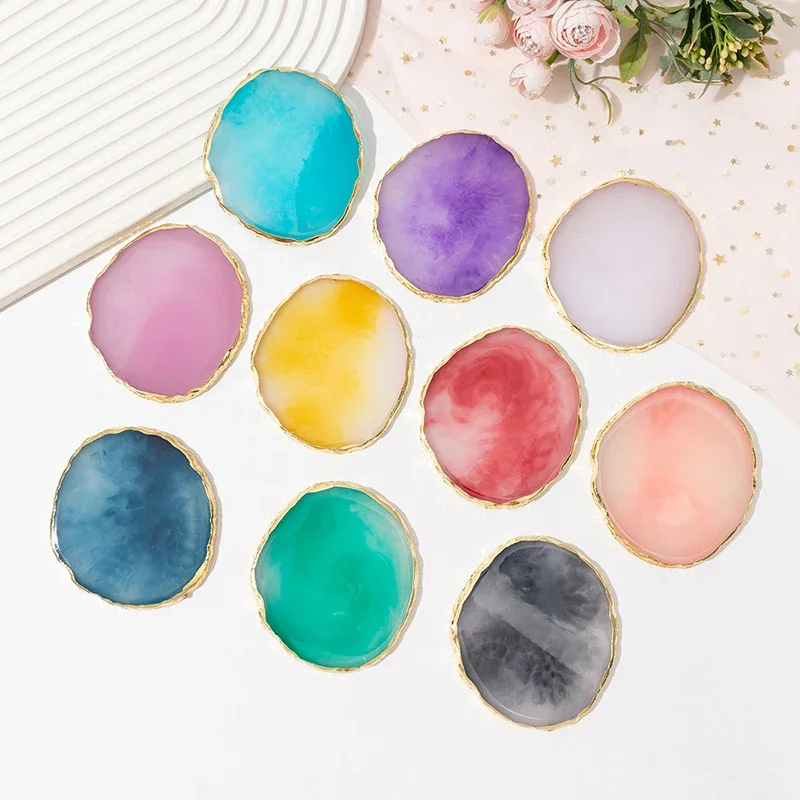 Nail Color Palette Resin Color Palette Crystal Nail Display Board Tools Nail Color Palette Resin Agate Stone Nail Art Palette