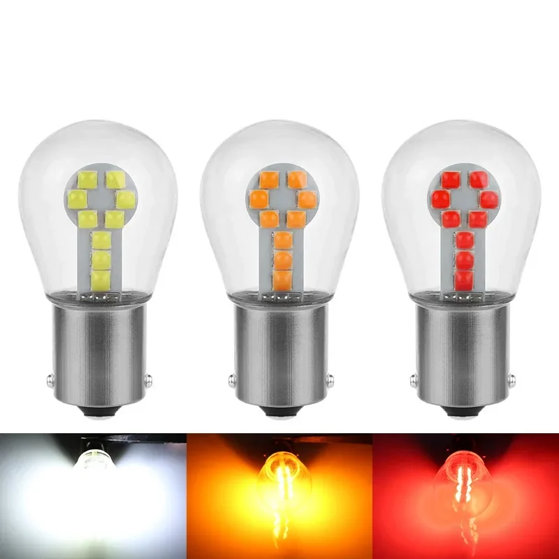 

1PCS 1156 BA15S P21W Led 1157 BAY15D P21/5W Bulbs Ampoule R5W R10W 18SMD 800LM Car Fog Lights DRL Turn Signal Lamp 12V White Red