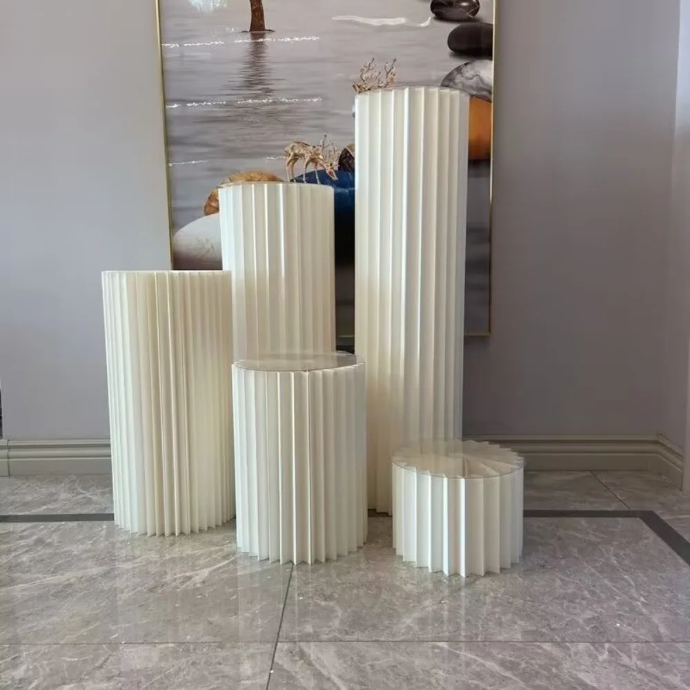 Wedding Folding Column Dessert Table Paper Roman Column Folding Column Road Display Decoration Mall Window Display Birthday Part