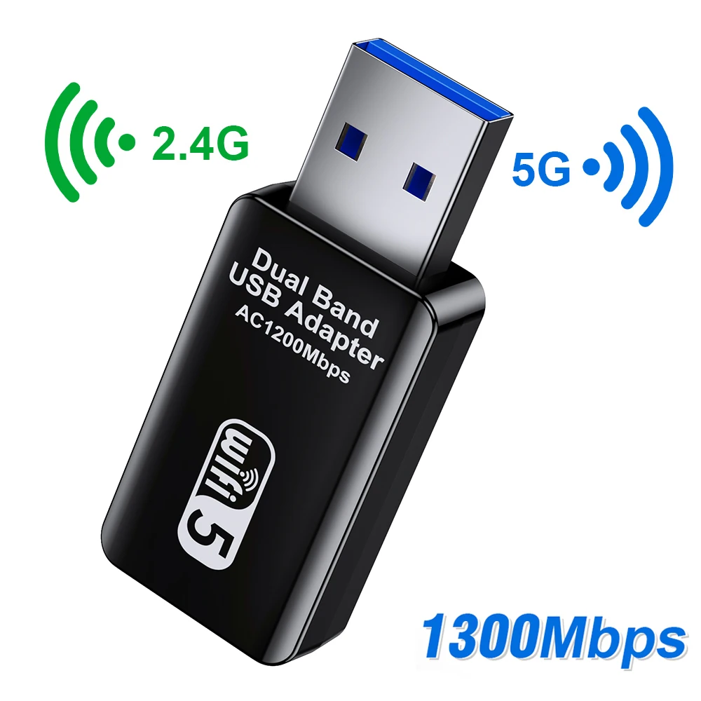 อะแดปเตอร์ Wi-Fi อะแดปเตอร์ WiFi USB ไร้สายเสาอากาศการ์ดเครือข่าย5GHz ดองเกิลตัวรับสัญญาณ WiFi สำหรับคอมพิวเตอร์พีซี