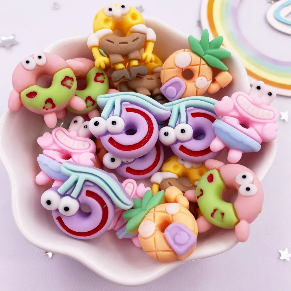 Resin  Kawaii Colorful Cartoon 3D Fruit Biscuit  Scrapbook Flatback  Figurine 10pcs  DIY  Hair  Accessories Decor  Crafts  OM409