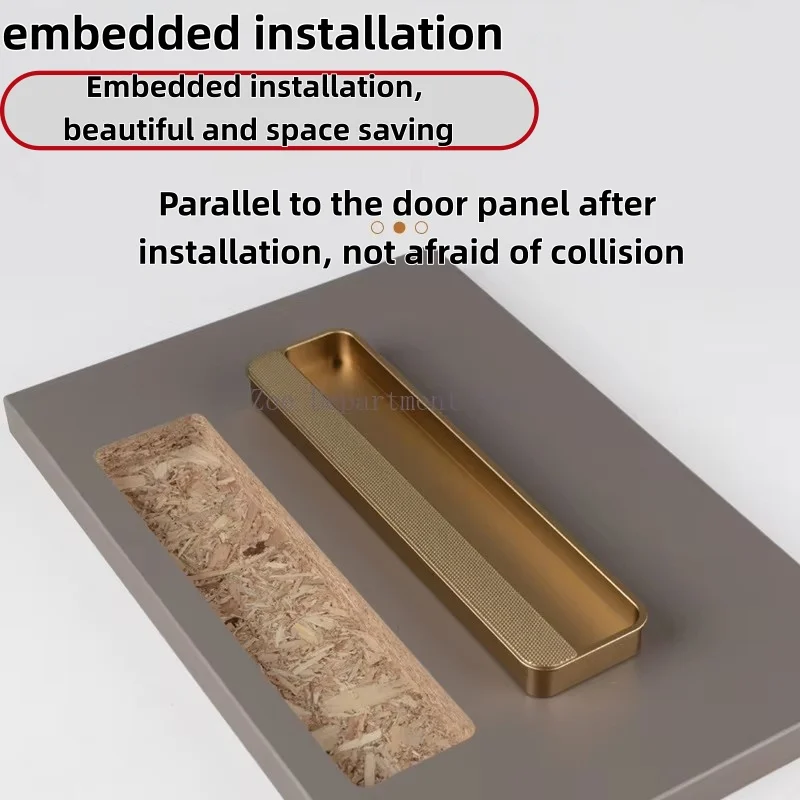 New Closet Invisible Handle Cabinet Drawer Sliding Door Embedded Handle Aluminum Alloy Extended Sliding Door Barn Door Handle