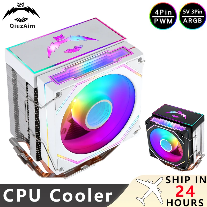 

QiuzAim Air Cooler Processor x99 x79 CPU Cooler 2/4/6 Heat Pipe Argb Fan 90mm Compatible LGA2011 2066 115x 1200 1700 amd am5 AM4