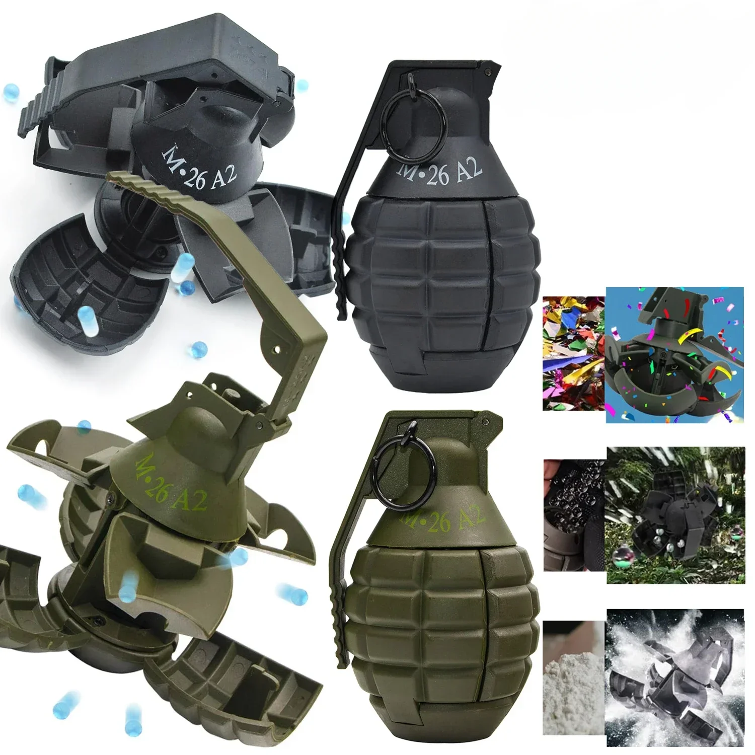 

Пейнтбольная граната QqBM26A2 CS, пружинная, нейлоновая, тактическая, для страйкбола, для игр в CS и ролевых игр