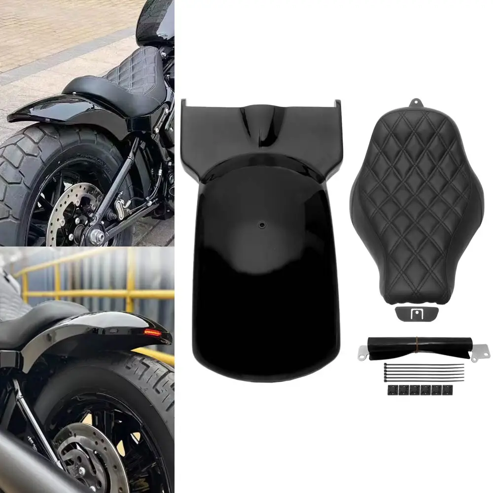 Motorcycle Rear Fender Mudguard & Solo Driver Seats Kits For Harley Softail Street Bob Low Rider Slim Sports Glide 2018-2026