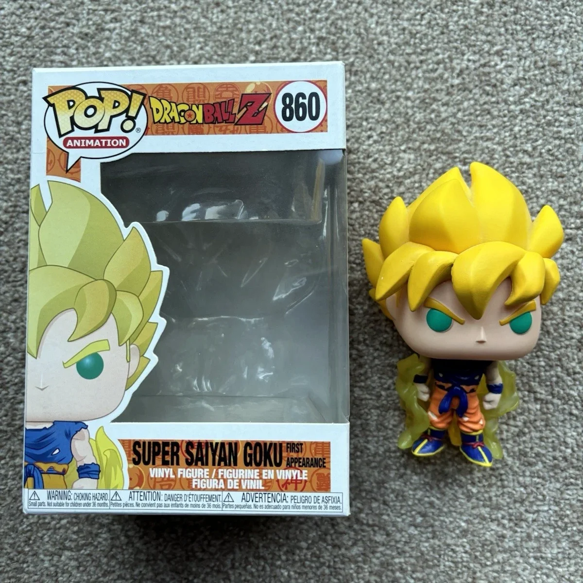 Figura de anime Dragon Ball Z Super Saiyan Goku (primera aparición) # 960 FUNKO POP Figura de juguete coleccionable de edición limitada de 5 pulgadas