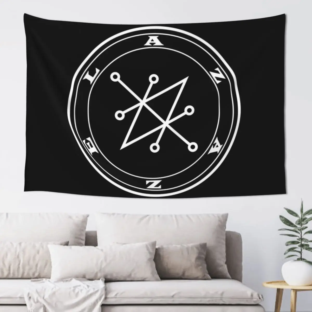 Azazel demon white Sigil occult Magick Seal Tapestry Wall Hangings Decoration Nordic Home Decor Tapestry