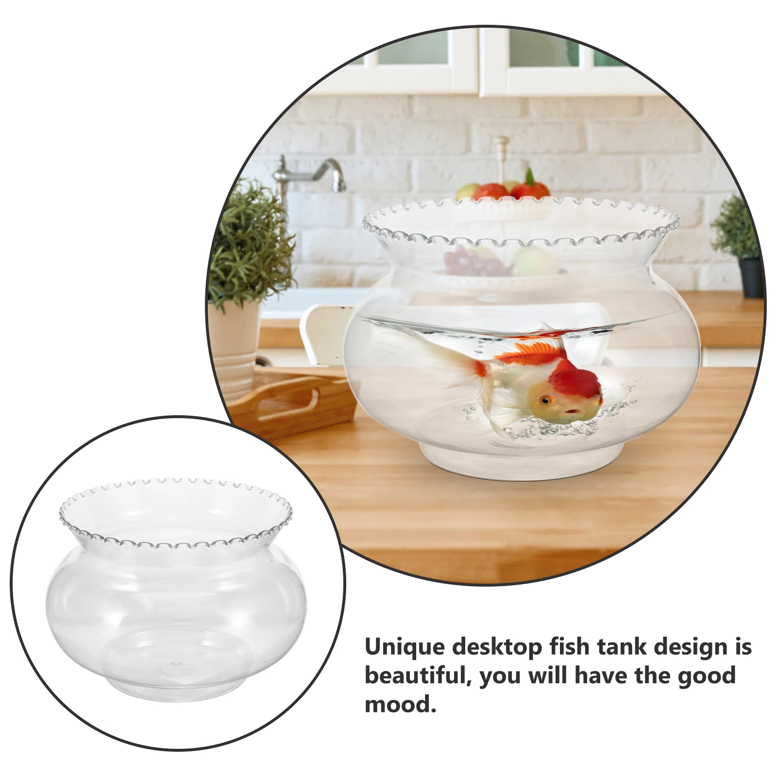 

Plastic Desktop Aquarium Tank Clear Small Fish Tank for Betta Or Plants Multi-Function Decorative Office Tabletop Decor