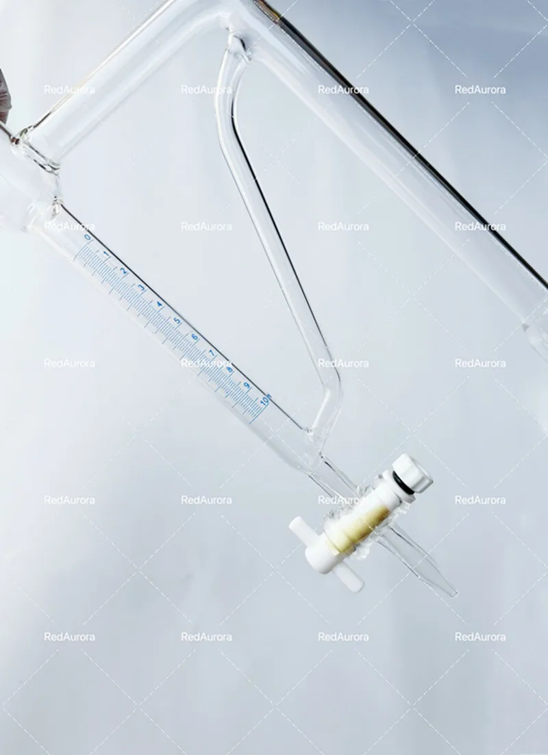 Volatile Oil Tester, Joint  24/29 With PTFE Switch Valve, Light Oil Density Less Than 1, Borosilicate Glass