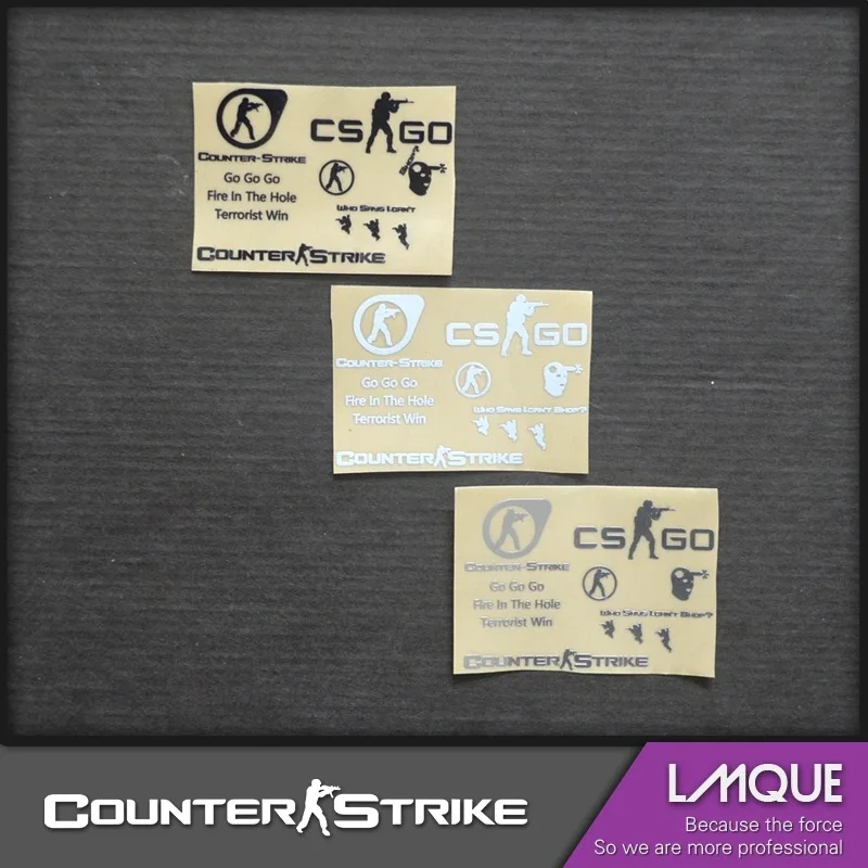 COUNTER STRIKE stiker logam dekorasi DIY MK18 baru Weill G36 Jinming M4 bola Gel pistol air HK416 LeHui AK74 Aksesori