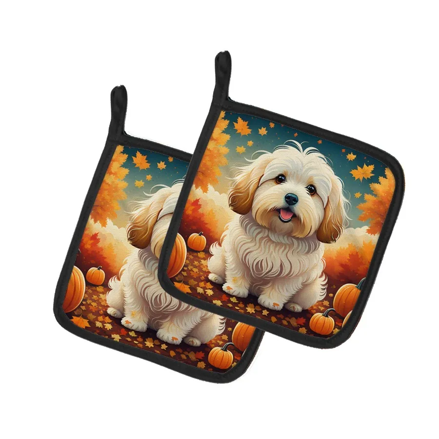 

Coton De Tulear Пасенняя пара держателей для кастрюль Кухонные термостойкие держатели для кастрюль Наборы горячих подушечек для приготовления пищи, выпечки, барбекю 7, 1 2 x 7