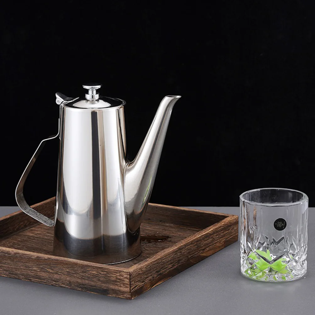 

Stainless Steel Teapot Stove Top Water Kettle Kettles with Infuser Cold Strainer Stovetop Metal Pitcher