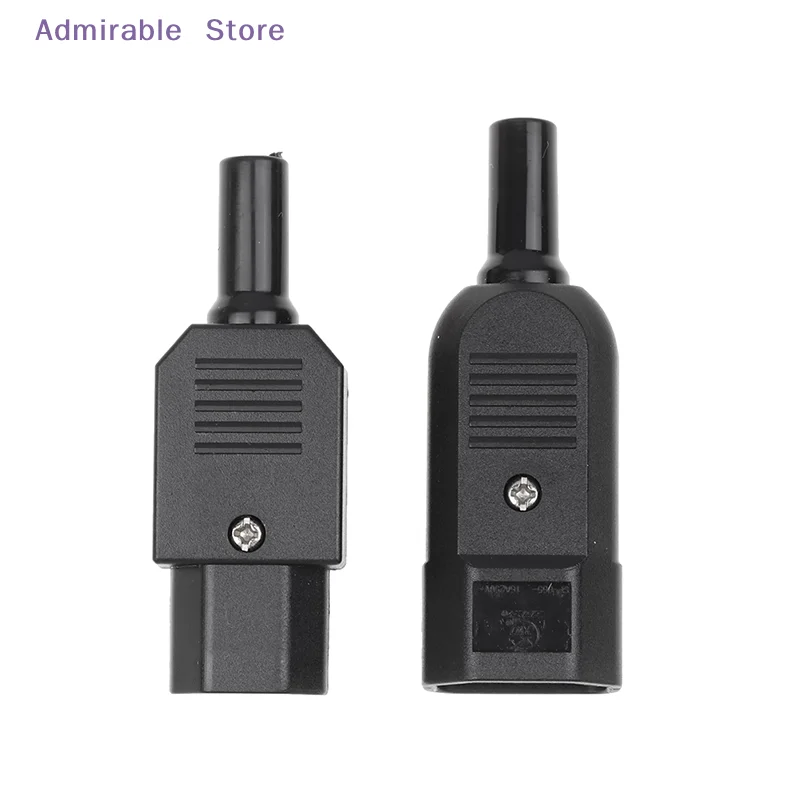 [W]1Pc 16A 250V Straight Cable Plug Connector C13 C14 Female Male Plug Rewirable Power Connector 3 Pin AC Socket Industrial Plug