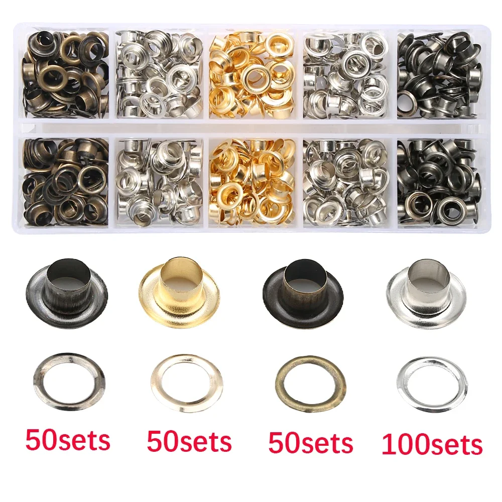 5mm/8mm Brass Eyelets For Thick Fabric with Multifunctional Pliers Grommet Kit Leather Belt Paper Eyelet Tool and Accessoires