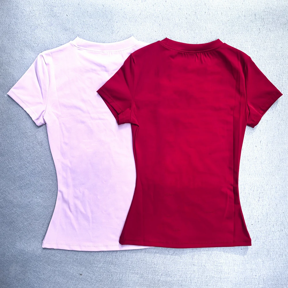 Short Sleeve Gym Top Women Clothes Yoga Top Seamless Sports Shirt Light Weight Fitness Workout Tee Sports Tops Active Wear Femme image 4