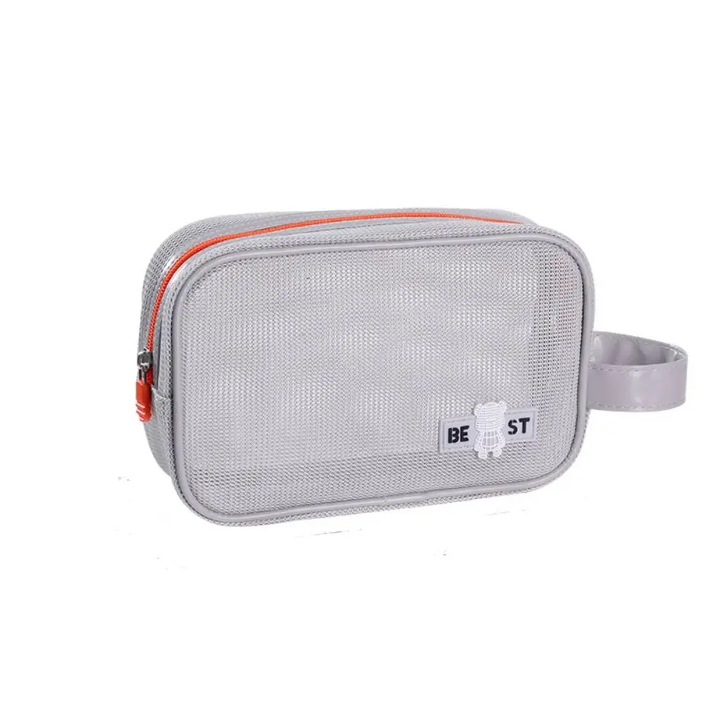 

Portable Zipper Mesh Makeup Bag Toiletry Bag Organizer Case Transparent Cosmetic Bag Large Capacity Toiletry Storage Bag Outdoor