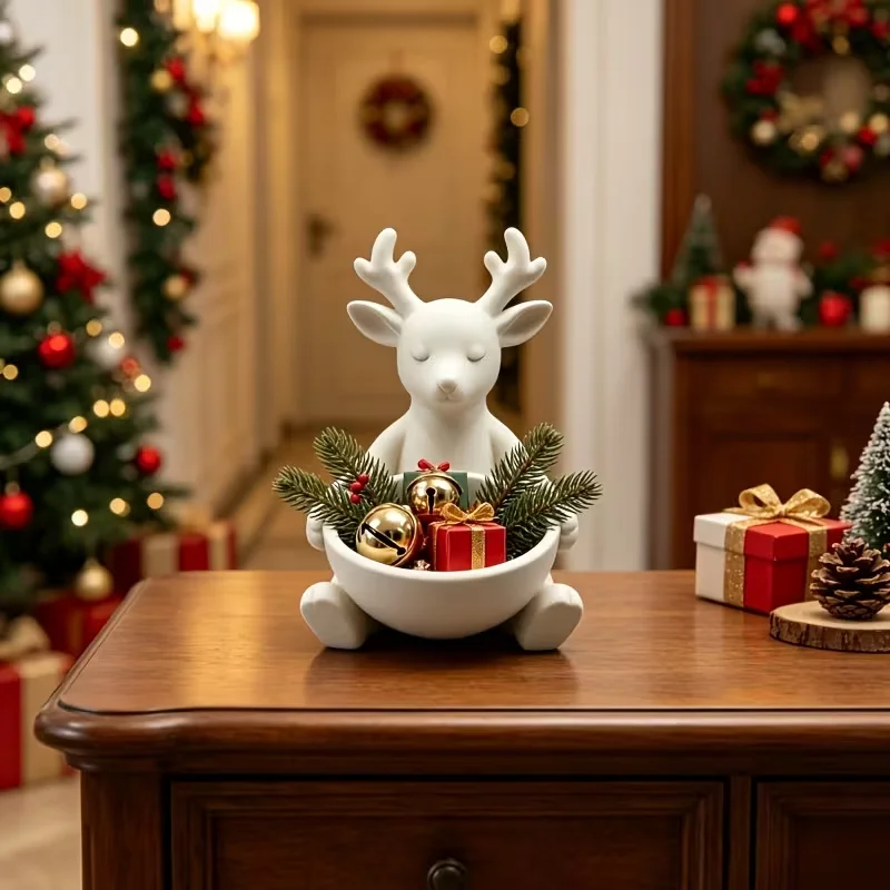 Reindeer Jewelry Storage Tray - Simple Christmas Decoration, Jewelry Storage - Cute Christmas Desktop Decoration