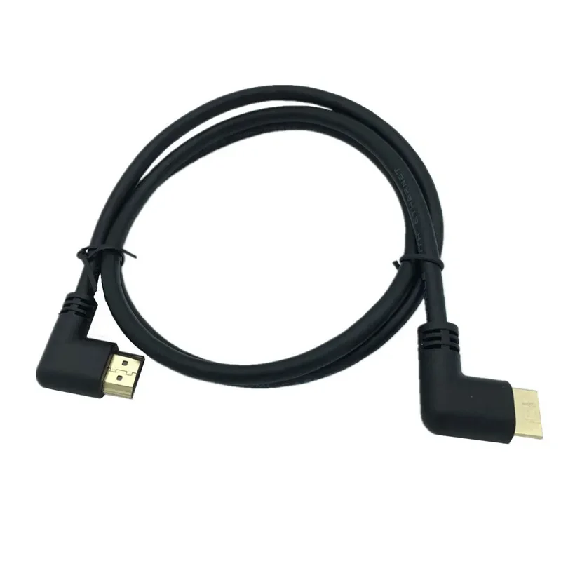 Kabel przedłużający 4K*2K @60Hz z lewej i prawej kątowej HDMI 2.0 męski na prawy lewy kolanko męskie 15cm 50cm 1m 2.0V kąt