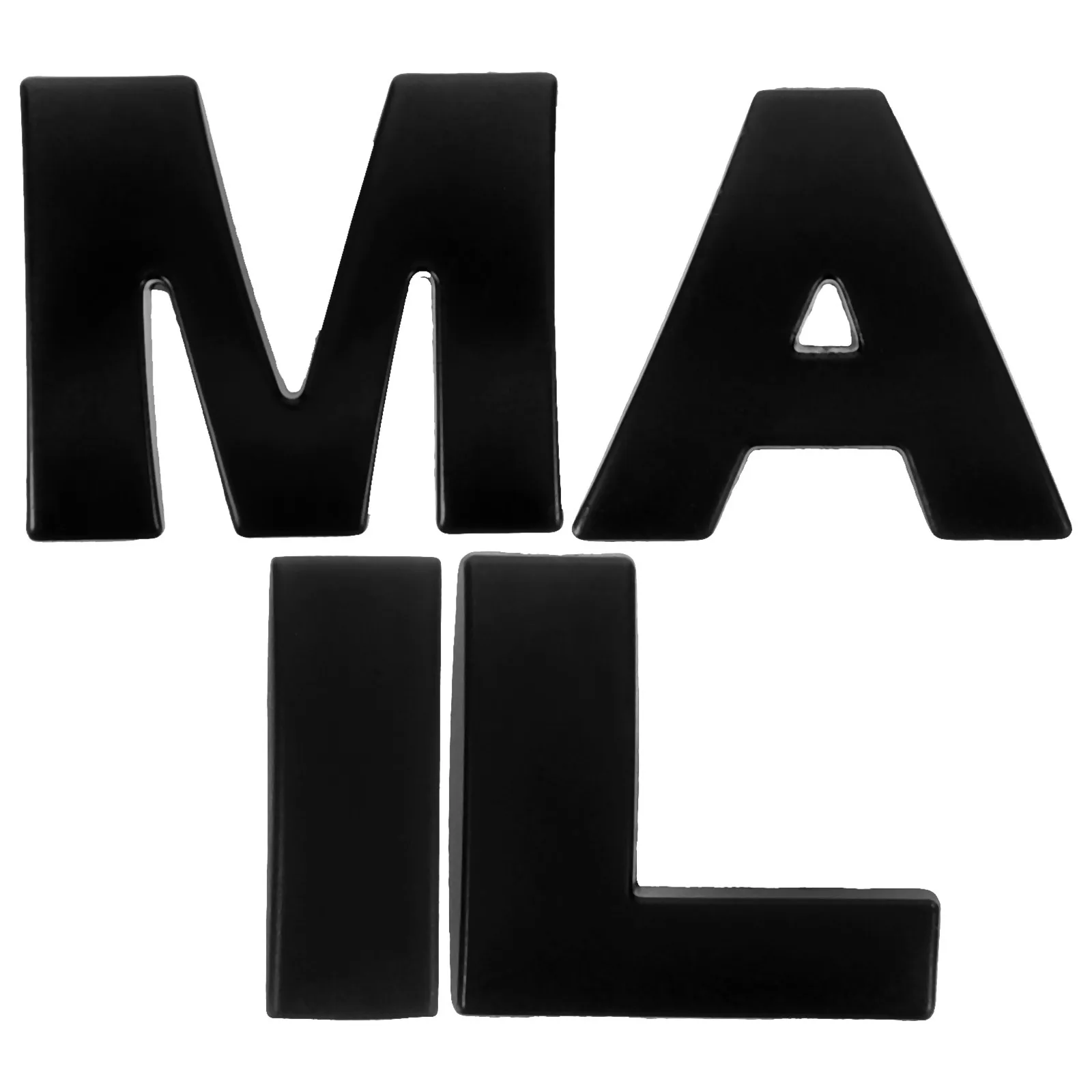 4 قطعة ملصقات صندوق البريد معدنية متينة من سبائك الزنك مقاومة للماء ومضادة للشمس ملصقات حروف لاصقة لصندوق البريد