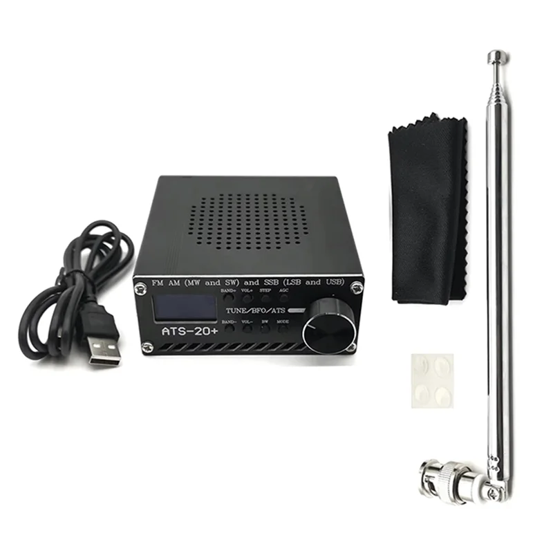ABDJ-ATS-20+ Plus SI4732 풀밴드 DSP SDR 라디오 (USB 충전 지원) - FM, AM, SSB (MW, SW, LSB, USB) 수신기