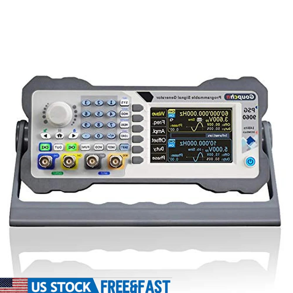 60 MHz Dual Channel Arbitrary Waveform Funktionsgenerator Frequenzmesser Handysteuerung Programmierbarer DDS-Signalgenerator