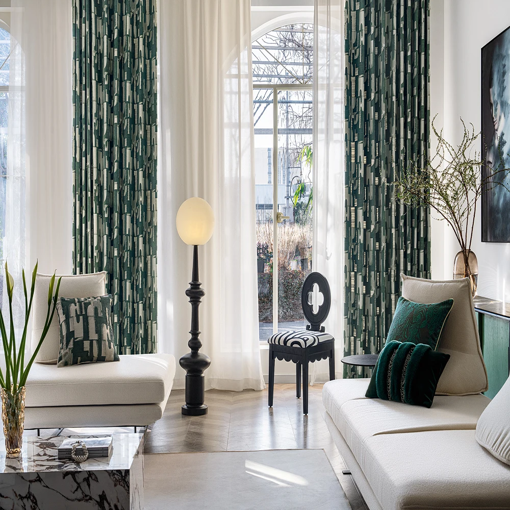 

Window Curtains Living Room Luxury Fabric Home Green Long White Window Curtains Home Decor Living Room Curtain