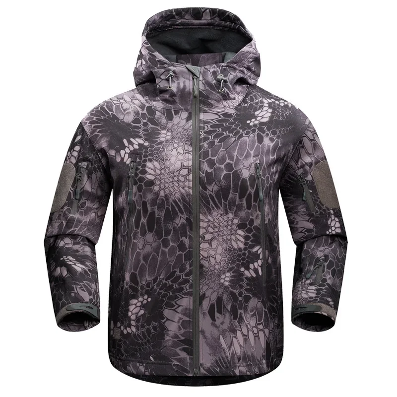 Waterproof Shark Skin Jacket Men Camouflage Jacket Softshell Windbreaker Winter Hooded Hunt Outwear Coat 4XL 5XL