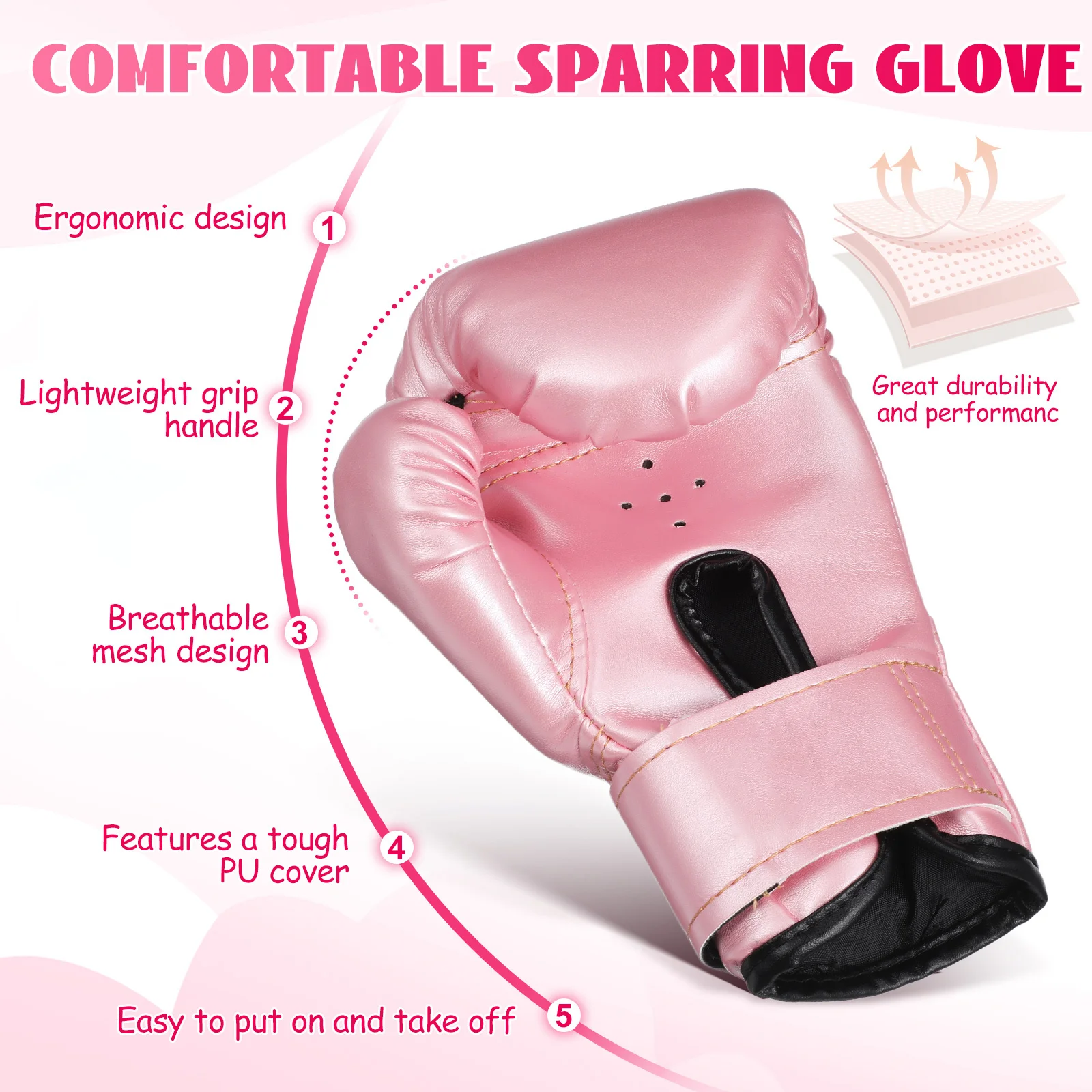 1 ペアジュニアボクシンググローブ快適なスパーリングキックボクシングトレーニングタイアクセサリーキックボクシンググローブパンチングボクシンググローブ