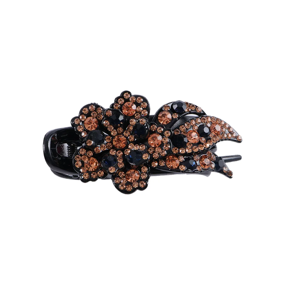 

Luxurious Sweet Flower Mom Headwear Girls Retro Female Hair Clip Korean Style Hairpin Rhinestone Hairpin Duckbill Clips