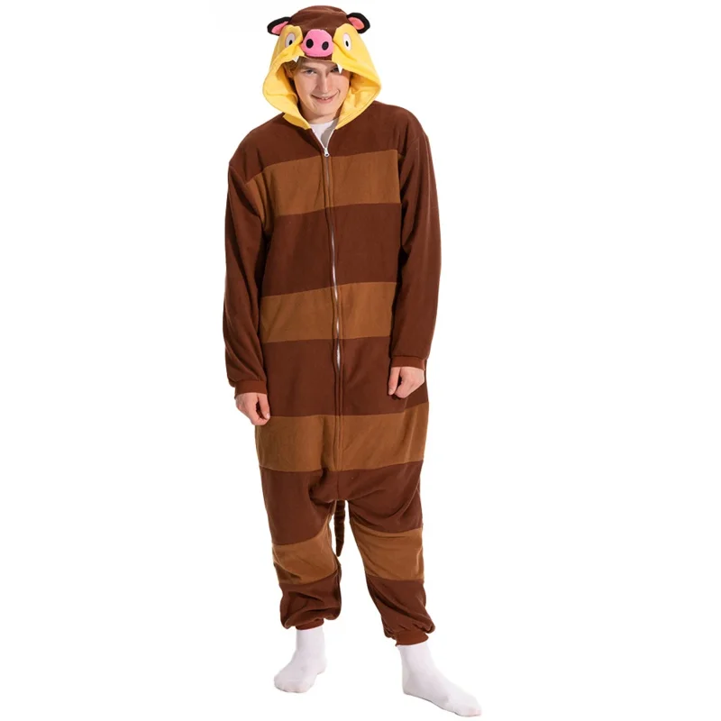 Adult Halloween onesie cartoon opossum pajamas for women animal Kigurumi pyjamas homewear cosplay party costume