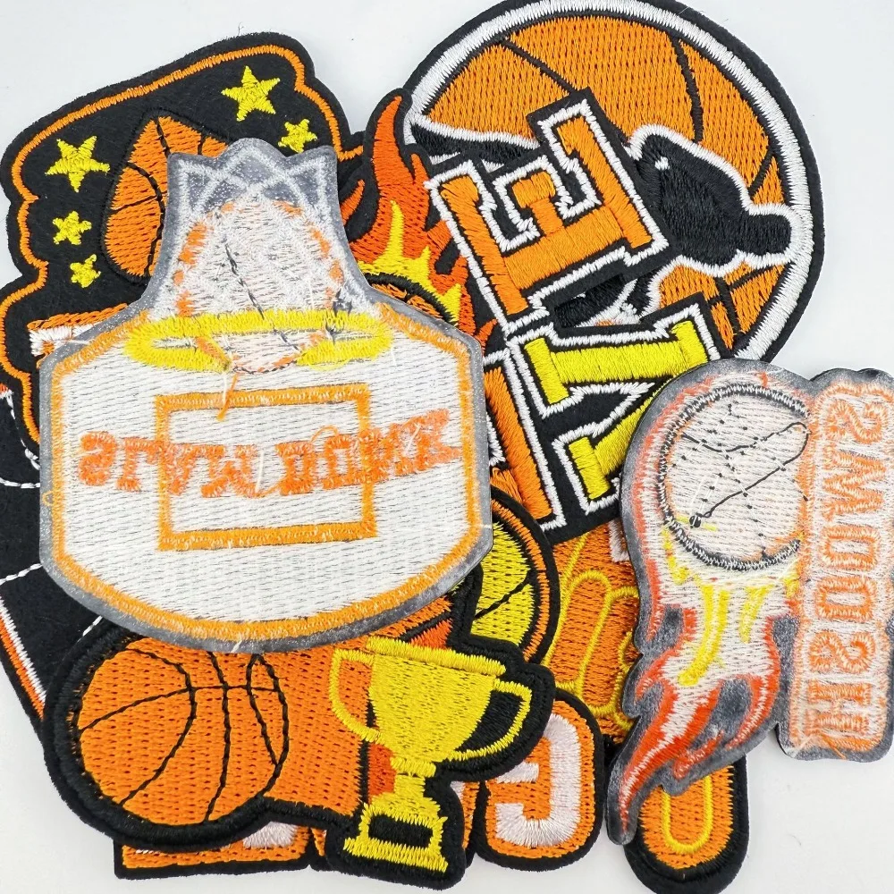 Basketball Sport Embroidery Patch Iron on Patch for Clothing DIY T-shirt Backpack Craft Applique Accessories Decor Repair Sewing