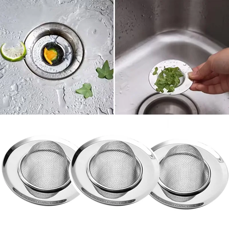 

3/6 шт., уловитель волос для ванны из нержавеющей стали, пробка для сливного отверстия для душа, фильтр-ловушка, кухонный металлический фильтр для раковины, слив в пол