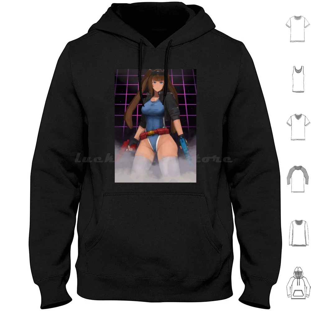 Art By Eko.art-80's Arcade Legend Babs. Hoodies Long Sleeve Anime Video Games Manga Lewd Hentai Twitch Youtube