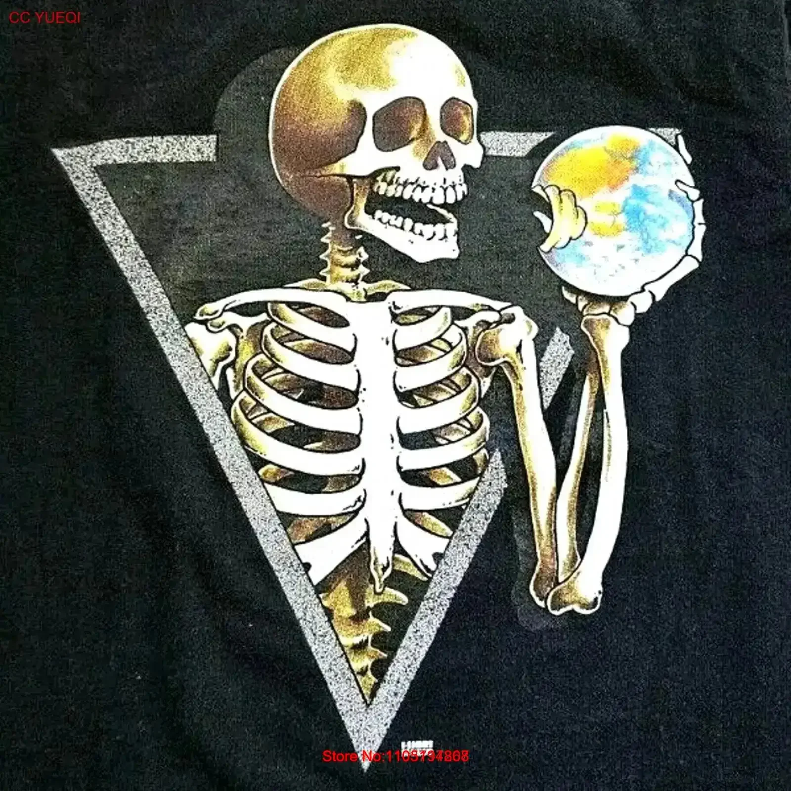 تي شيرت كلاسيكي 90s نهاية الجولة العالمية الهيكل العظمي تي شيرت رجالي صغير مغسول موضة أوم ناعم ممتد متعدد الاستخدامات عتيق مغسول