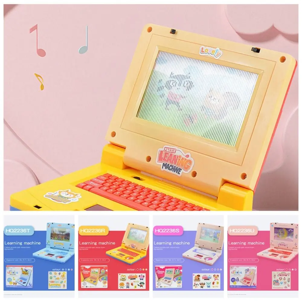 Ordinateur portable avec musique pour enfants, haute simulation avec sons, apprentissage des tout-petits, souris rétractable