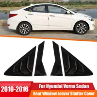 Para Hyundai Verna Sedan 2010-2016 persiana trasera de coche ventana cubierta de obturador lateral pegatina embellecedora pala de ventilación ABS accesorios de fibra de carbono