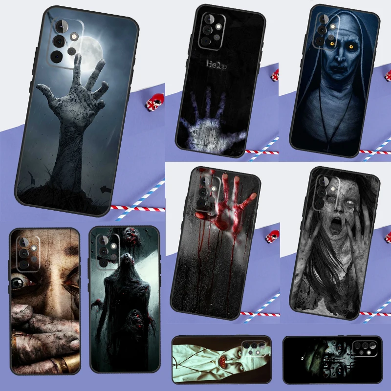 Scary Horror Scream Phone Case For Samsung Galaxy A34 A54 A14 A32 A12 A13 A33 A22 A52 A72 A23 A53 A73 A51 A71