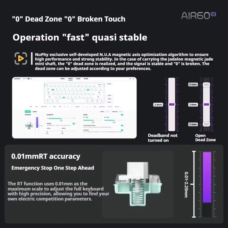 Air60 He Low Magnetic Axis Keyboard For Wired Esports Fearless Contract Tile Magnetic Jade Mini Axis Single Mode 61 Keys Keyboar
