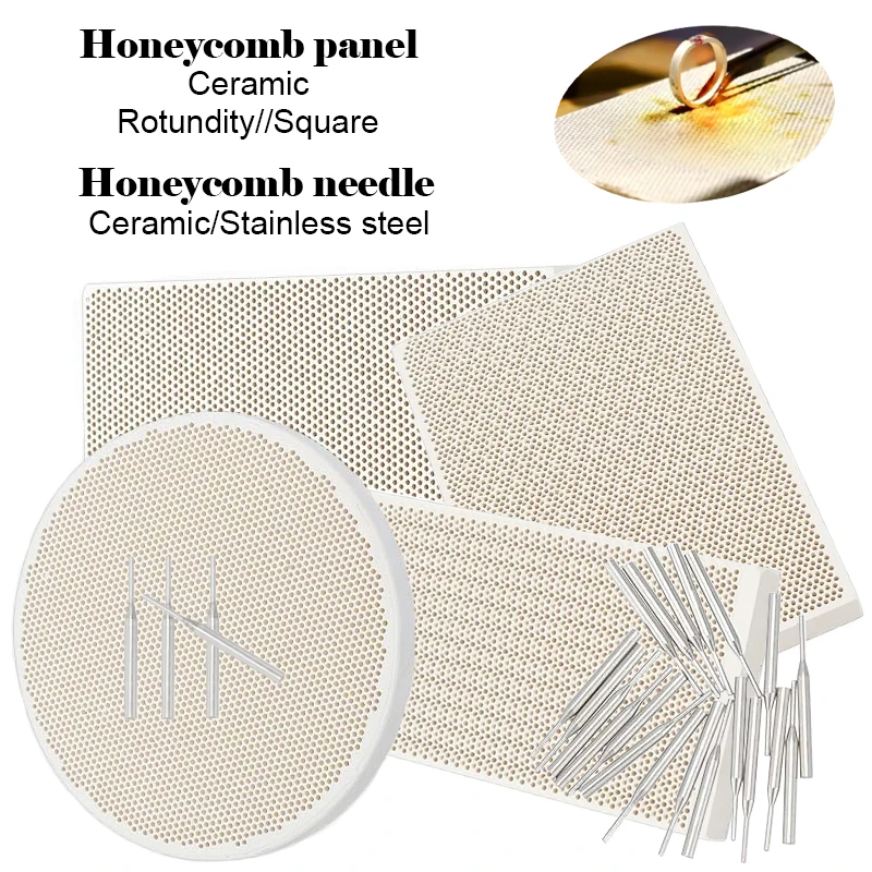 Honeycomb Ceramic Welding Plate Round/Square Ceramic Honeycomb Special Needle Solder Plate Soldering Jewelry Casting Tools